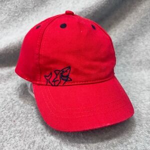 Shark Kids Red F&F Baseball Cap Adjustable Hook and Loop Hat 11-13Y